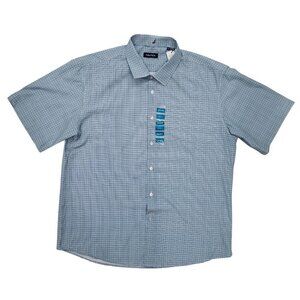 Nautica Performance Dress Shirt SS Check Stretch Cooling Mens XXL NWT Flaw